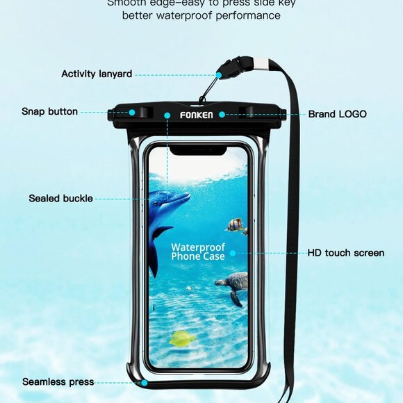 Waterproof Phone Case Dry Bag Pouch Underwater Swimming Touchscreen Cell Cover - Picture 14 of 14